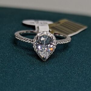 Wedding ring white gold over 925 silver